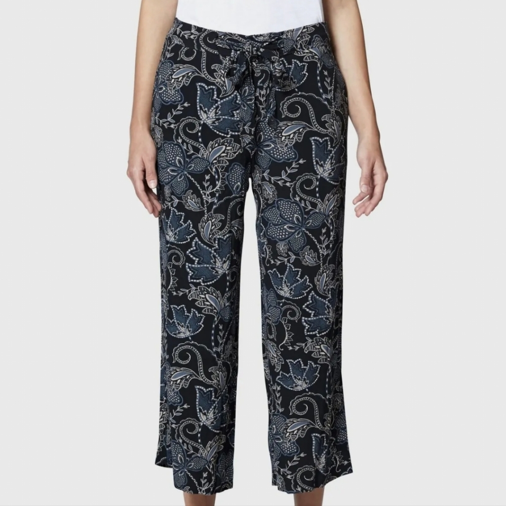NWT SANCTUARY Cropped Wide Leg Pants Waist 31 Jacobean Print